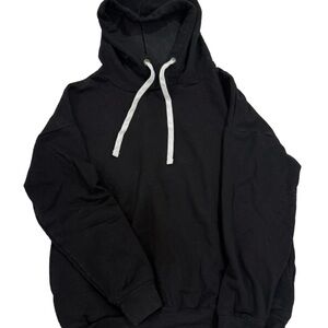 Buffalo David Bitton Black Hoodie with White Drawstrings